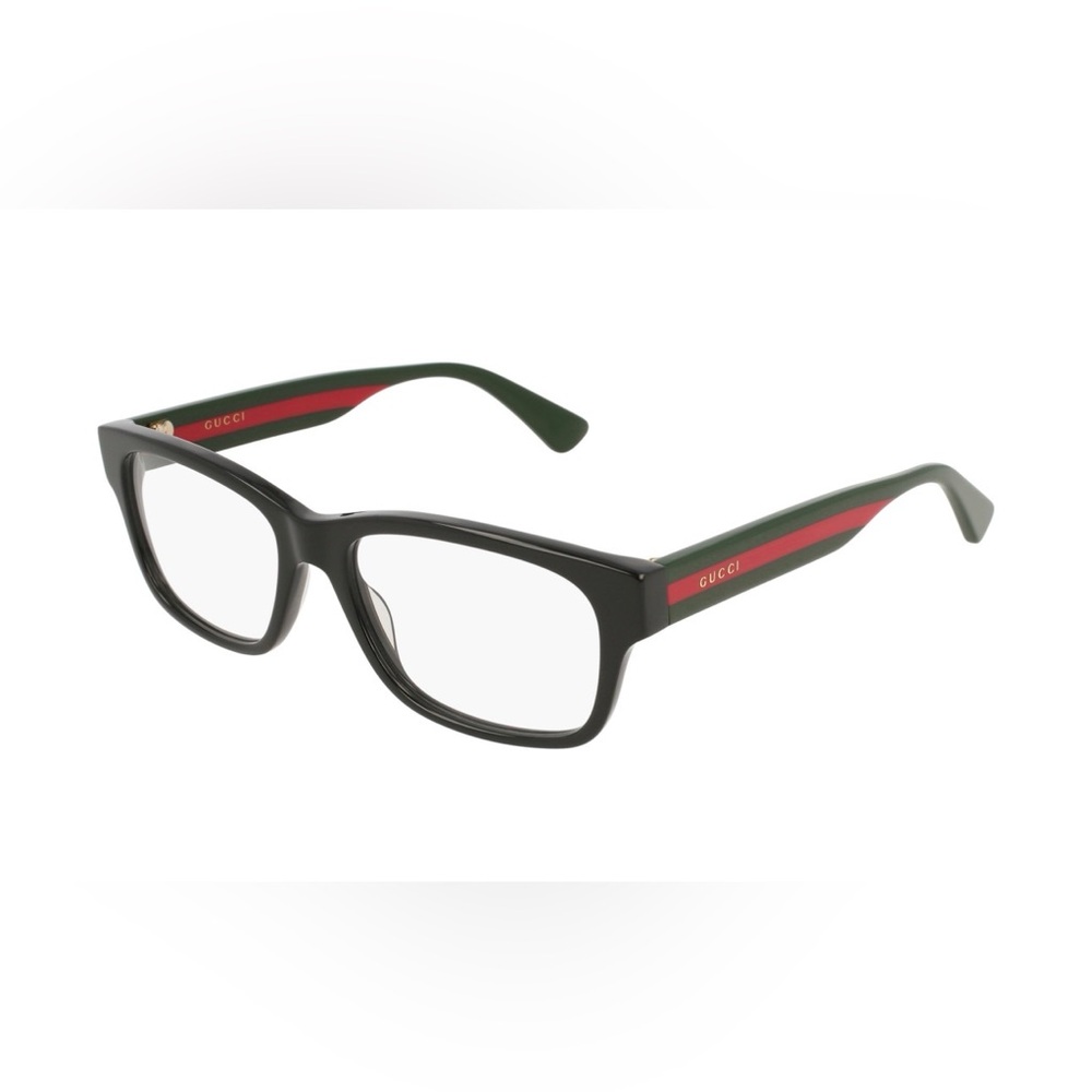 Gucci Black and Red Rectangular Glasses - image 1
